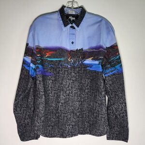 VINTAGE ROPER Shirt Womens Large Western Rodeo Horses Sky Cowgirl Festival 1980s